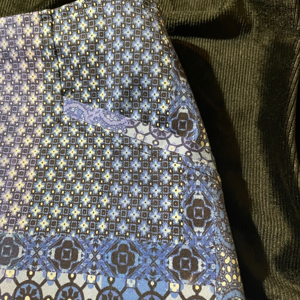 Etcetera Blue Patchwork Short Straight Skirt - image 2